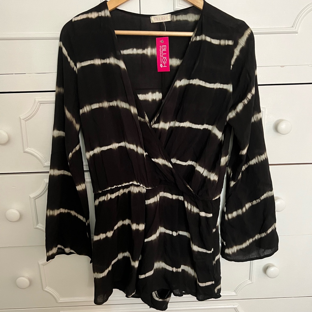 Nwt Black And White Romper Size Small